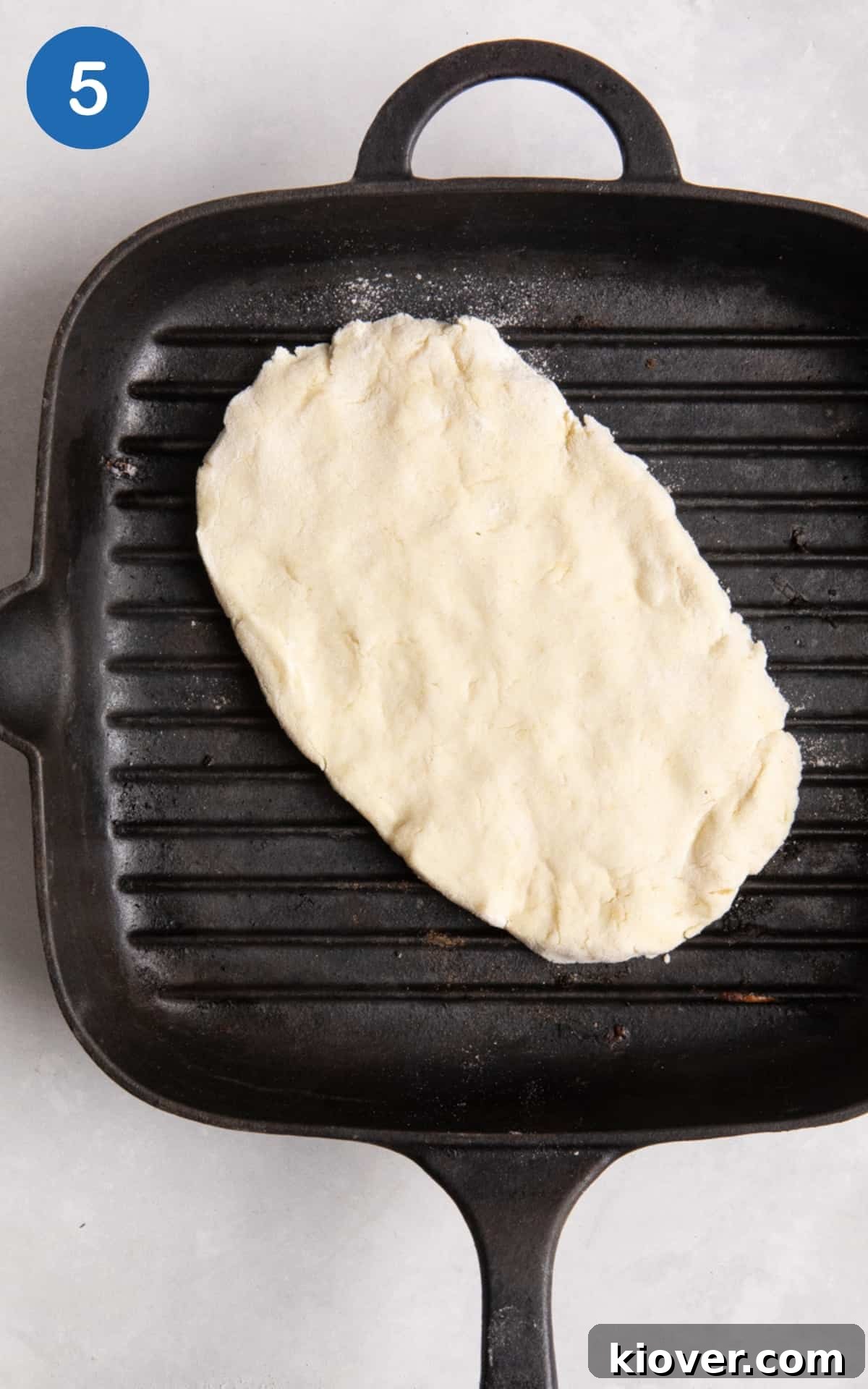Gluten Free Flatbread on a griddle pan.