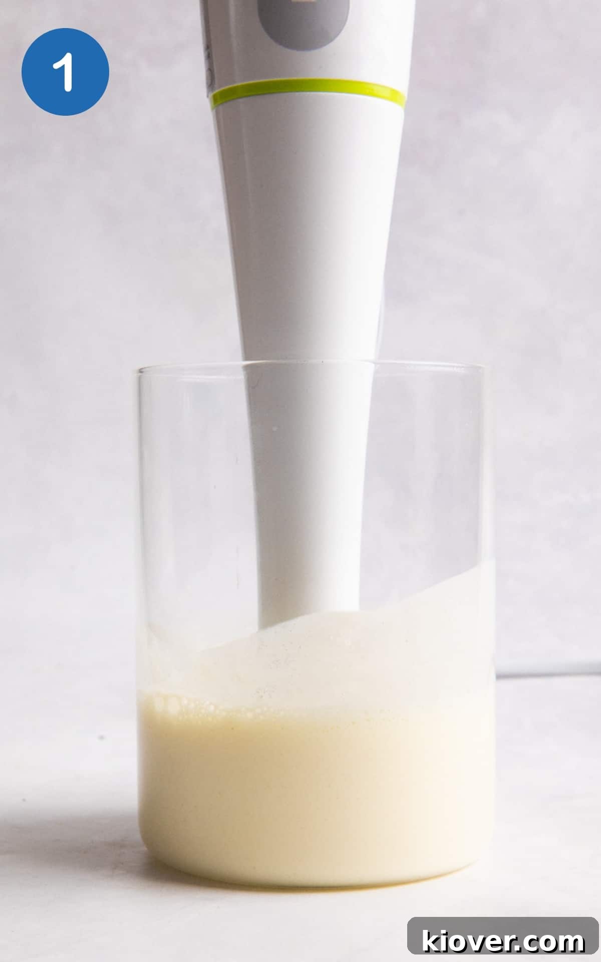 Creamy Vegan Mayonnaise Recipe: Homemade Egg-Free Mayo 4 soya milk, mustard, vinegar, salt in a glass jar with a hand blender.