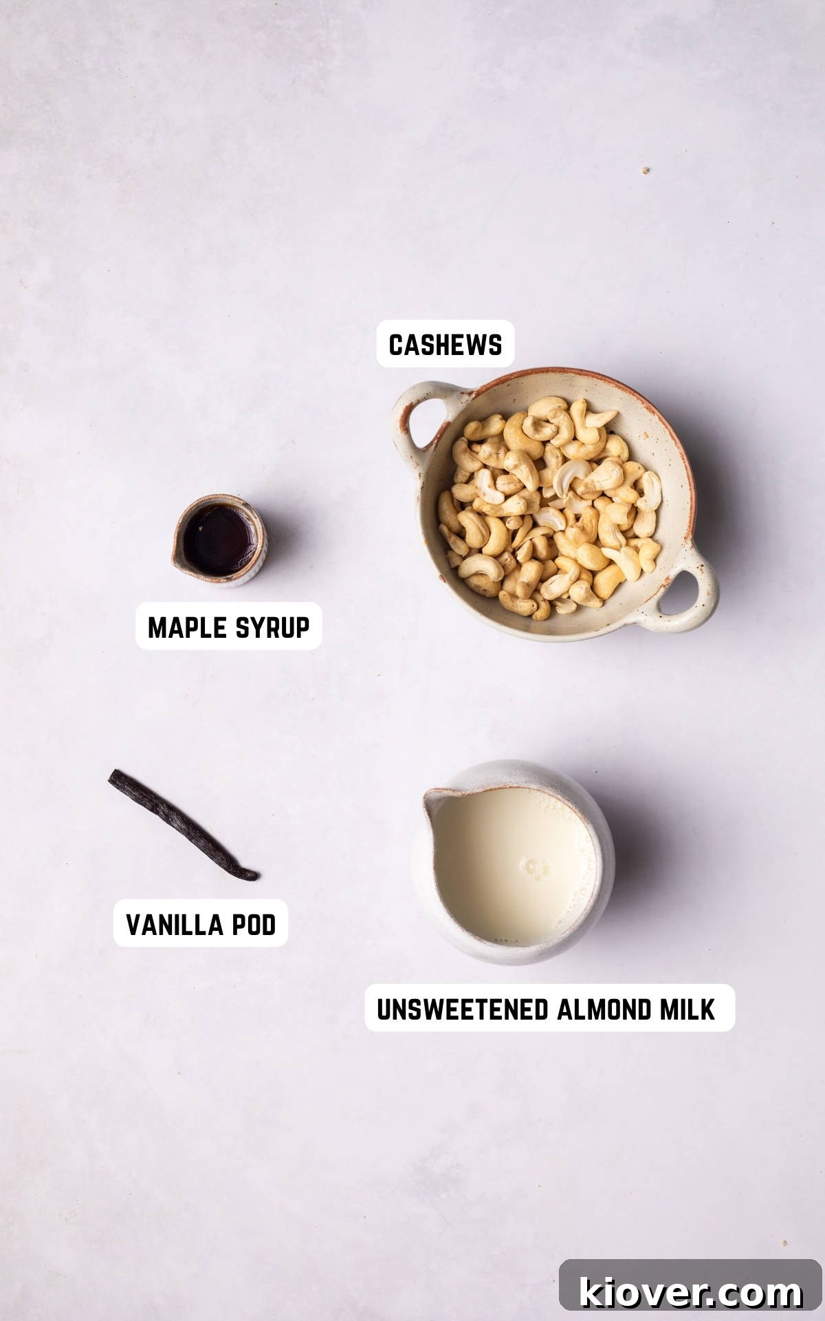Ingredients to make Cashew Cream.