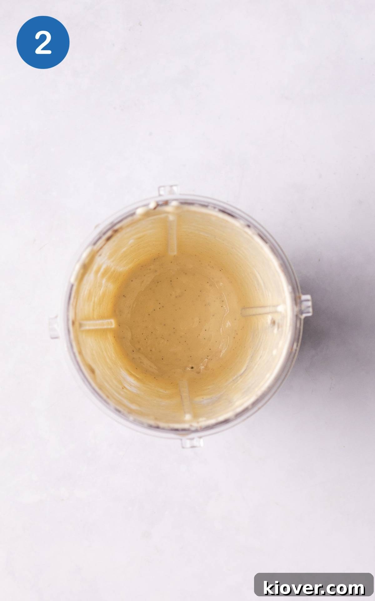 smooth cashew cream in a blender.