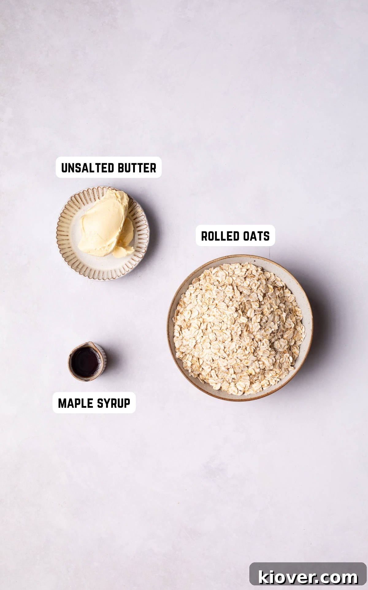 Ingredients to make Oat Crumble Topping.