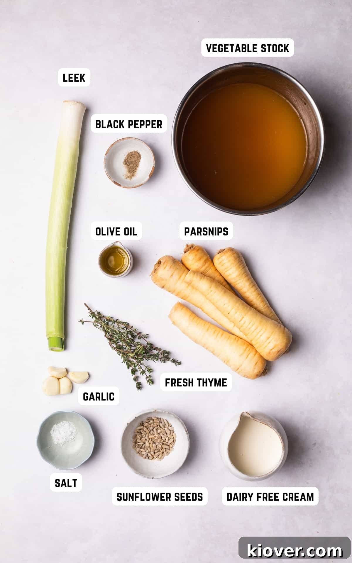 Creamy Roasted Parsnip Soup Recipe with Garlic and Thyme 3 Ingredients to make Parsnip Soup.