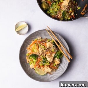 Vermicelli Noodles with vegetables and tofu.