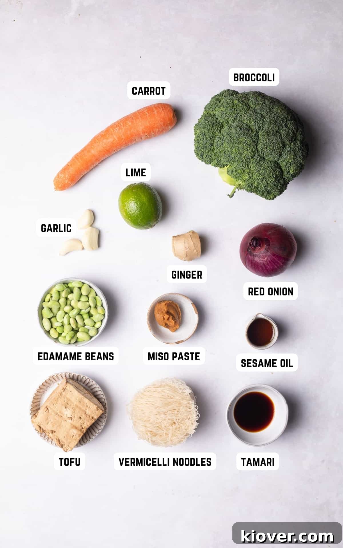 Ingredients to make Vermicelli Noodles.