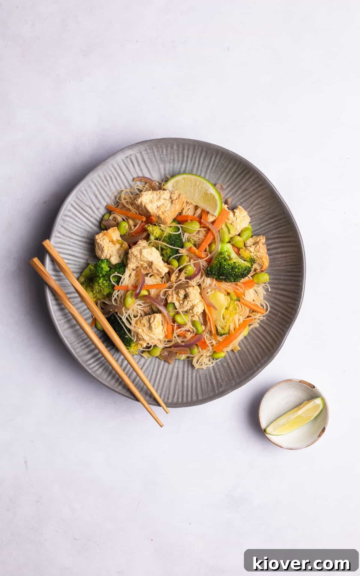 vermicelli noodles on a plate.