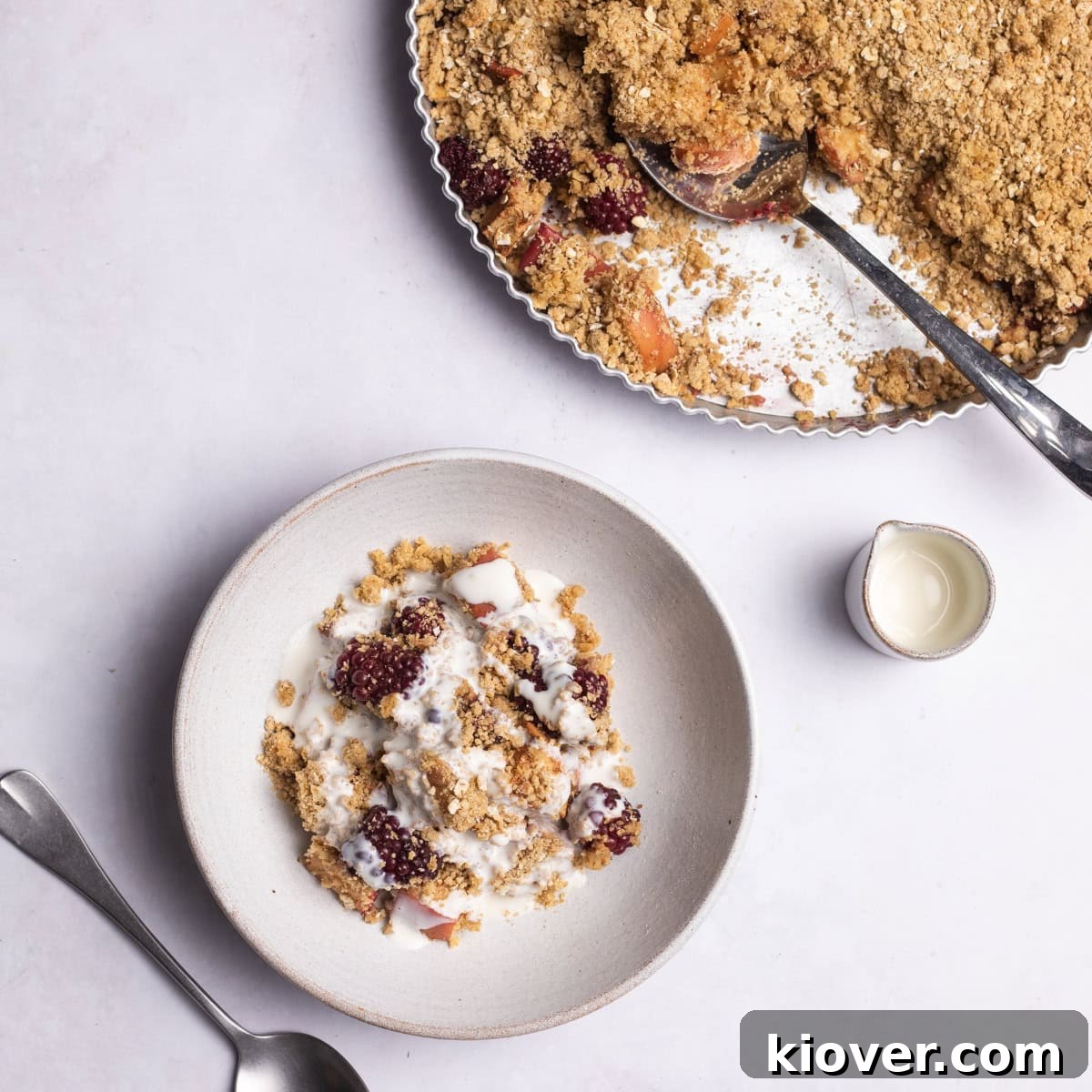 Apple and Blackberry Crumble Recipe: Rustic Autumn Dessert 2 Apple and Blackberry Crumble dessert.