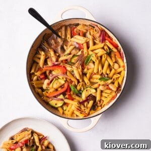 one pot pasta with vegetables.