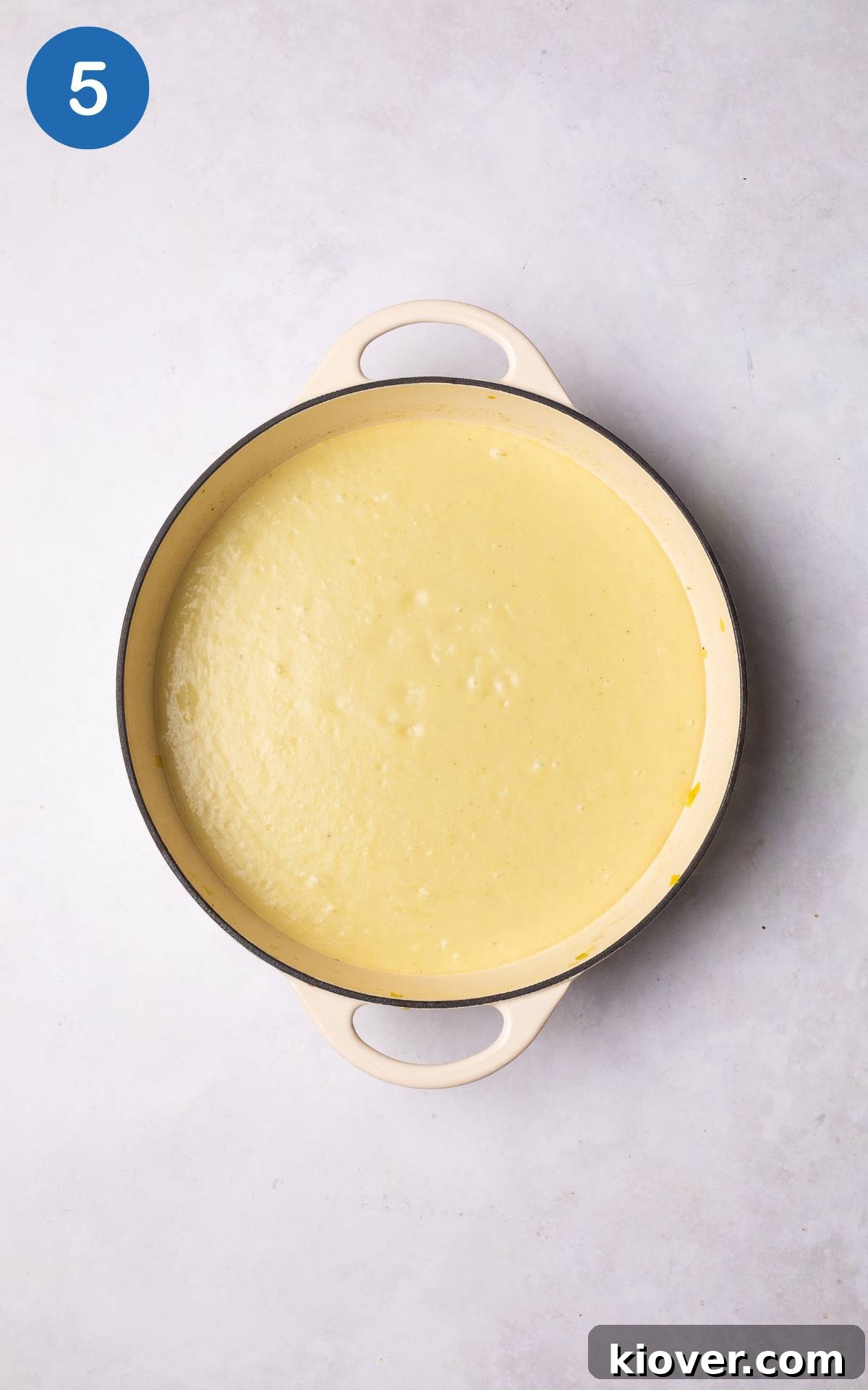 yellow vegan soup in a pot.