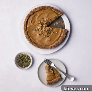 35 Delicious Gluten-Free Desserts for Every Occasion 19 A slice of No Bake Pumpkin Pie served on a plate.