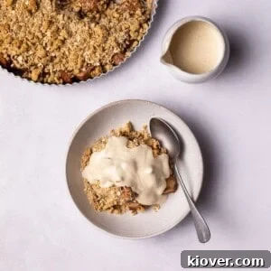35 Delicious Gluten-Free Desserts for Every Occasion 22 Pear Crumble with Vanilla Cashew Cream on top.