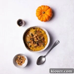 71 Top Gluten-Free Recipes for Every Meal 12 Pumpkin Oatmeal served in a bowl, topped with walnuts and pumpkin seeds.