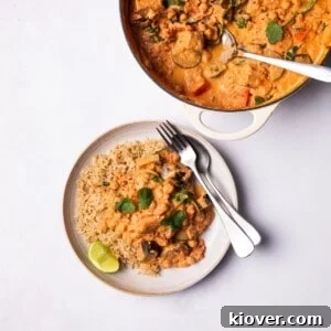 71 Top Gluten-Free Recipes for Every Meal 30 Colorful Vegetable Curry served on a plate with brown rice.