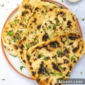71 Top Gluten-Free Recipes for Every Meal 66 Gluten free naan bread on a plate displayed on white background.