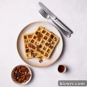 71 Top Gluten-Free Recipes for Every Meal 9 Gluten Free and dairy free waffles on the plate.