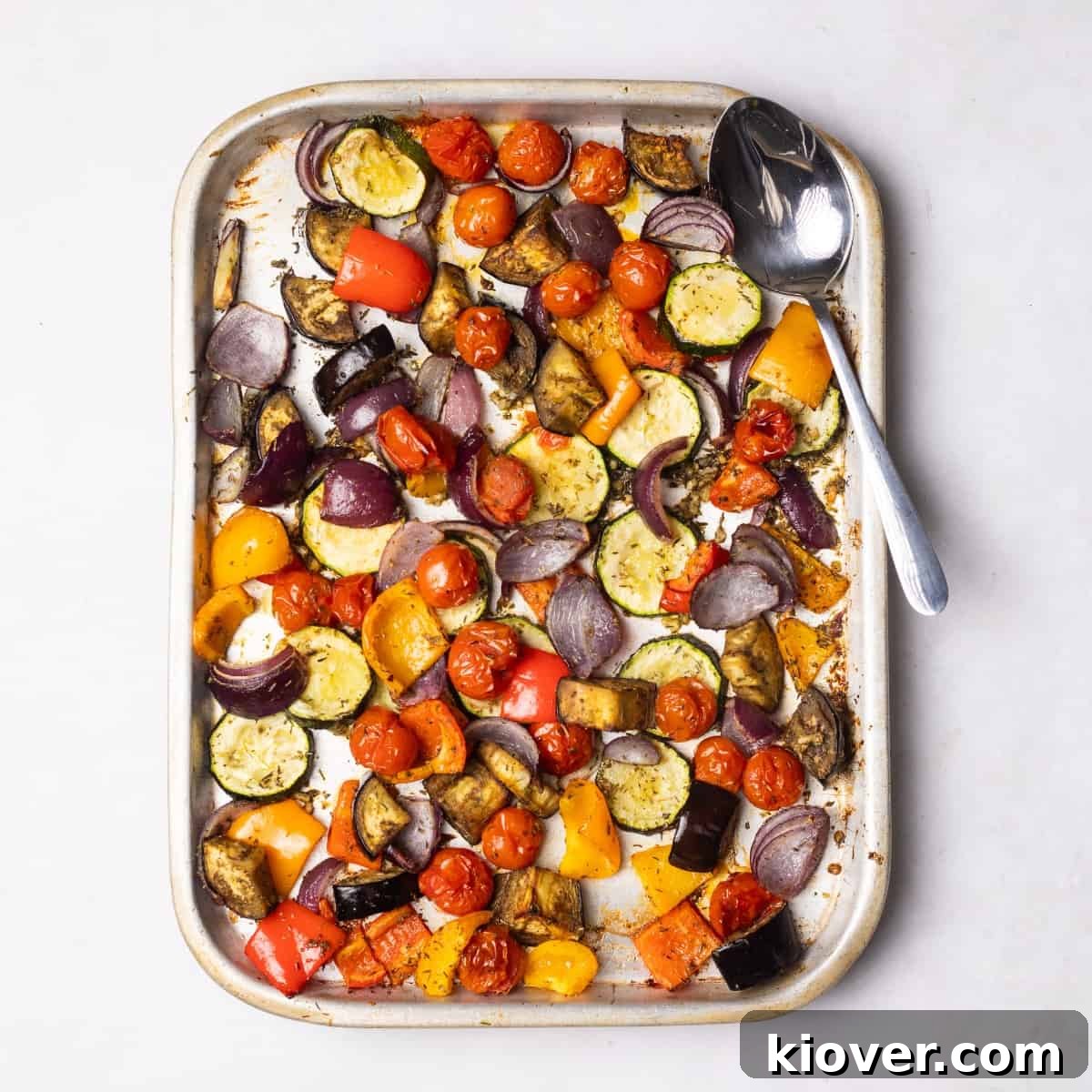 Mediterranean Roasted Vegetables Recipe for Flavorful Sides 2 Mediterranean Vegetables on a baking tray.