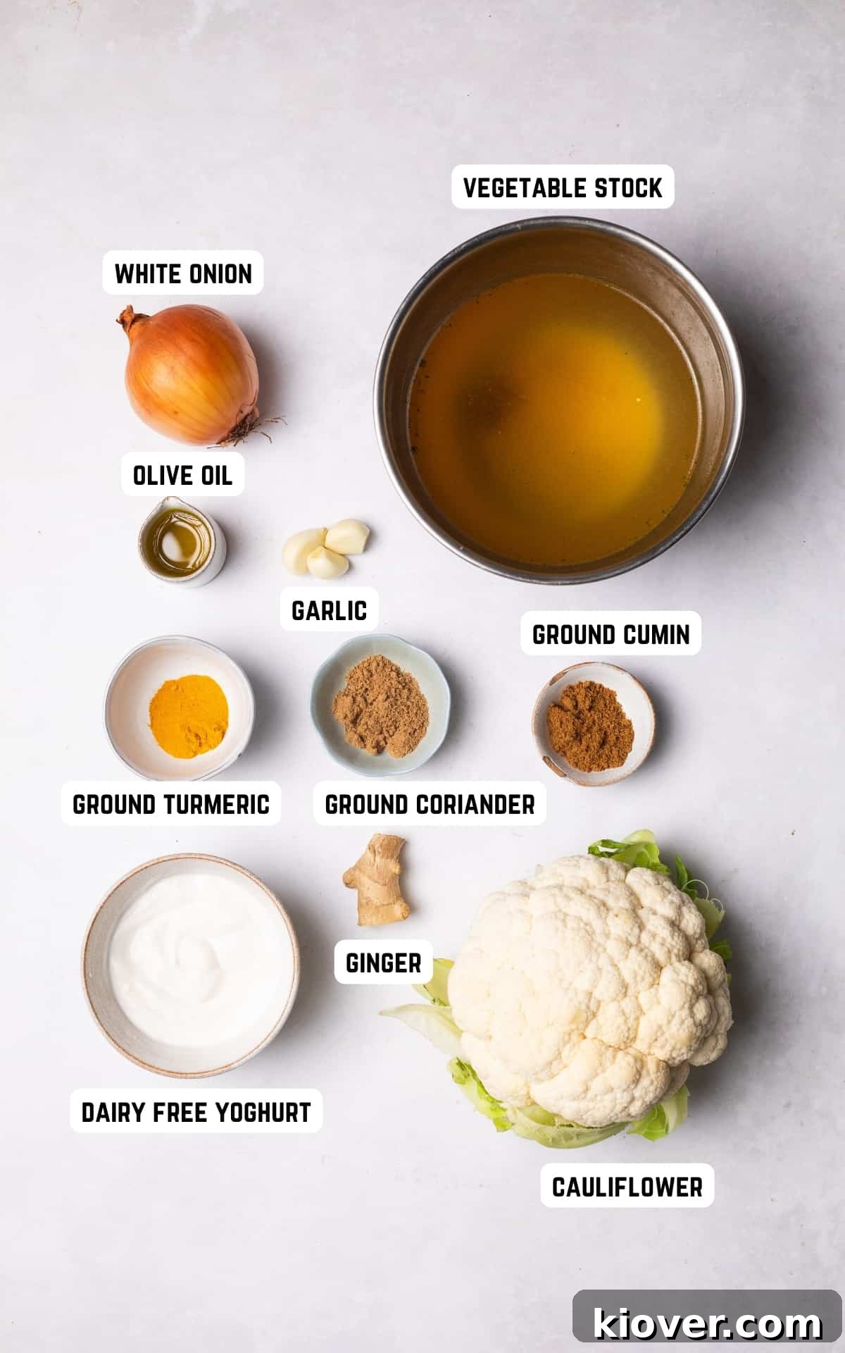 Creamy Roasted Cauliflower Soup Recipe for Cozy Nights 3 Ingredients to make Cauliflower Soup.