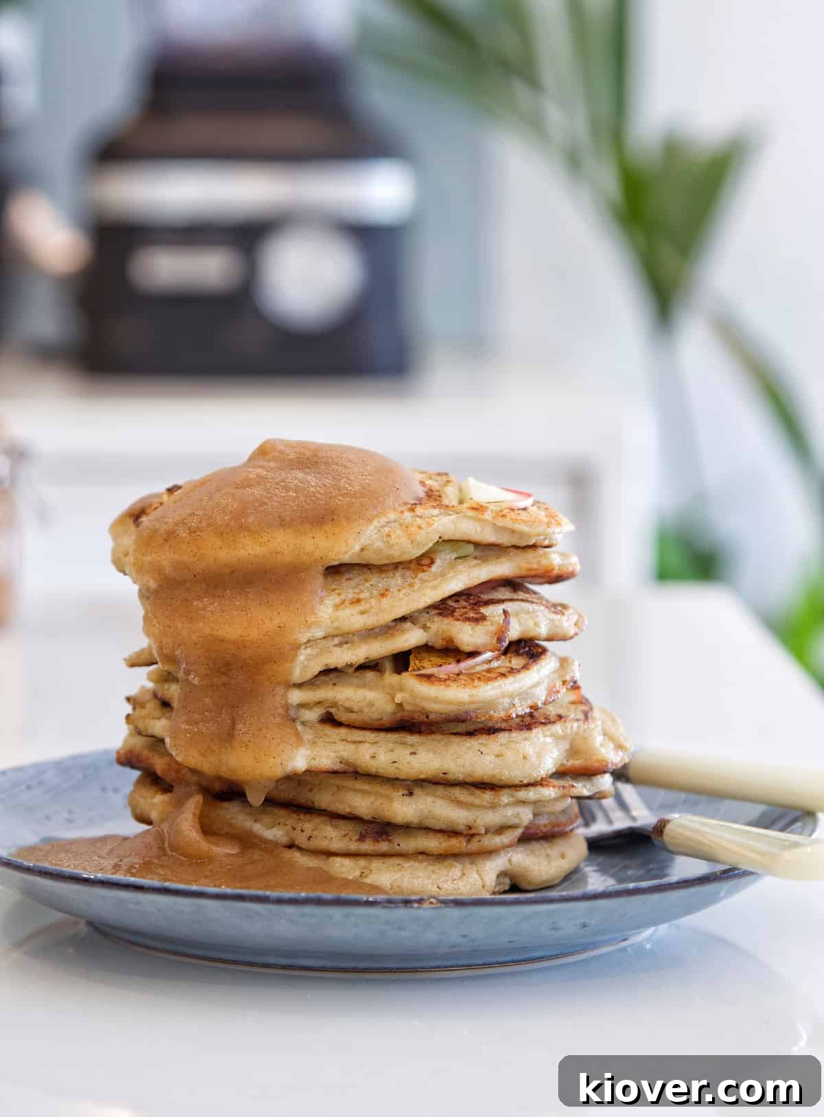 Autumn Applesauce Pancakes close up