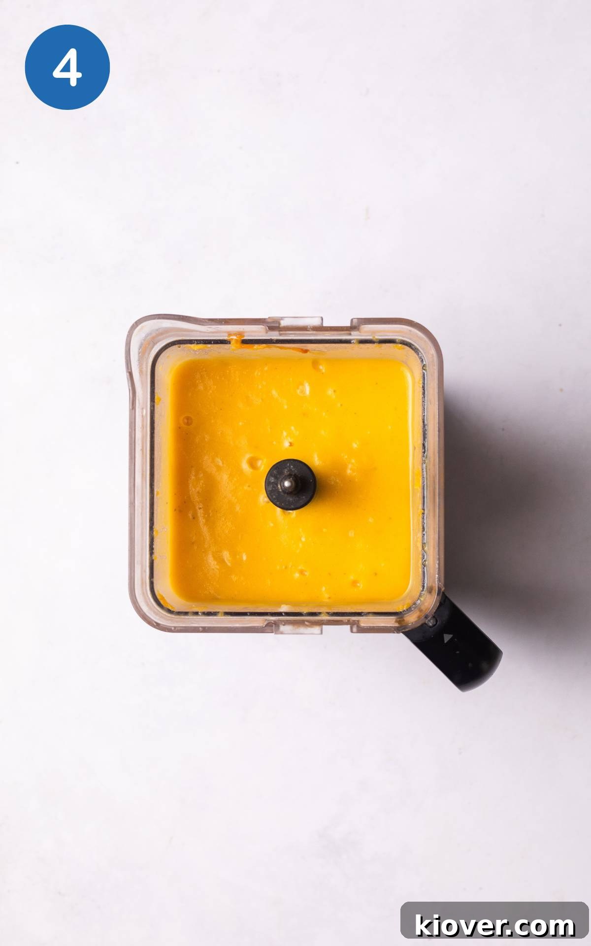 blending ingredients for butternut squash soup.