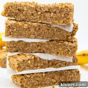 43 Gluten-Free Vegan Recipes for Everyday Meals and Desserts 7 breakfast banana bars stacked.
