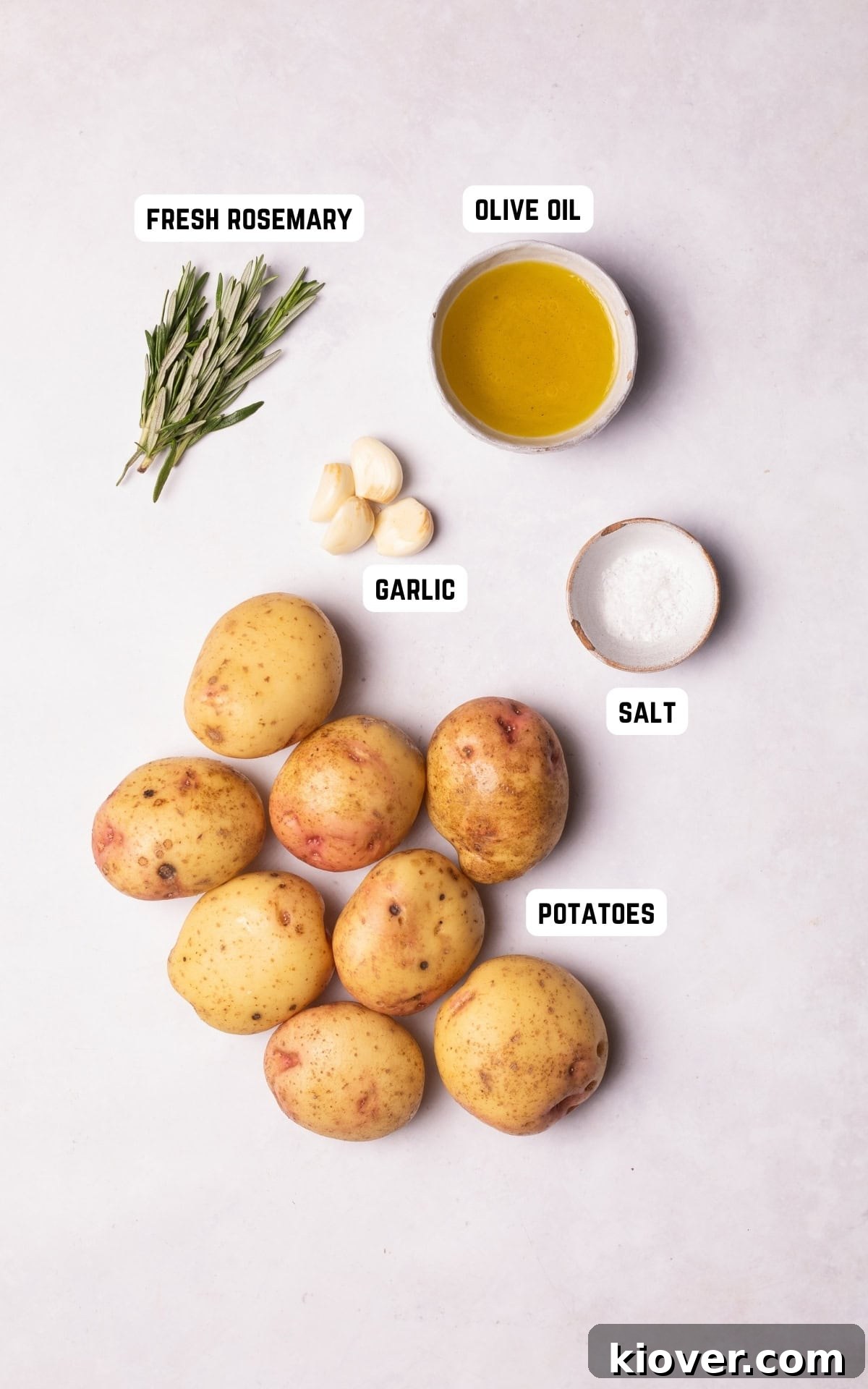 Ingredients to make Parmentier Potatoes.