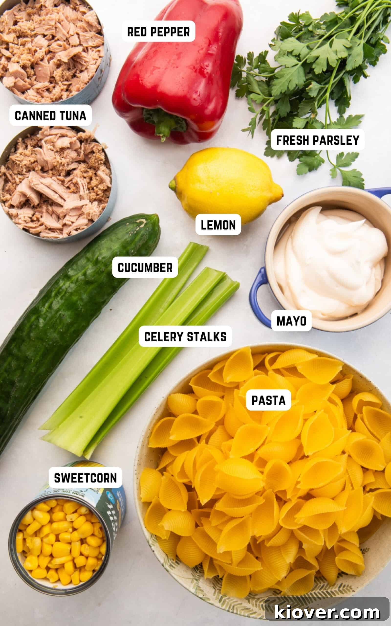 Creamy Tuna Pasta Salad with Lemon and Fresh Herbs 3 Ingredients to make Tuna Pasta Salad.