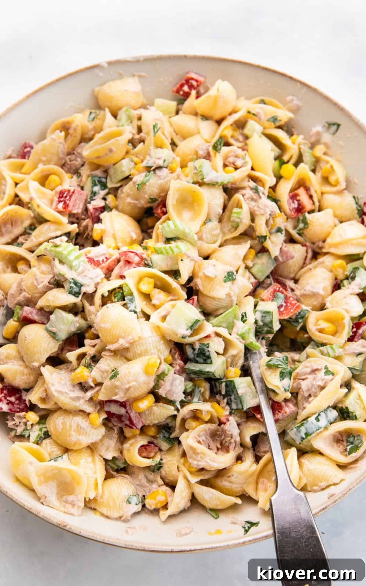 Creamy Tuna Pasta Salad with Lemon and Fresh Herbs 9 tuna pasta salad with homemade dressing.