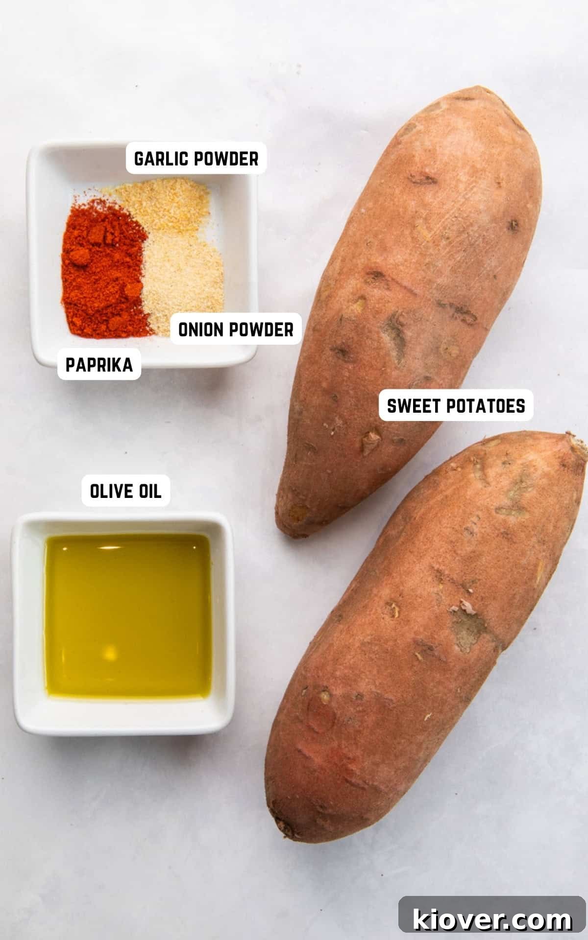 Ingredients to make Air Fryer Sweet Potato Wedges.