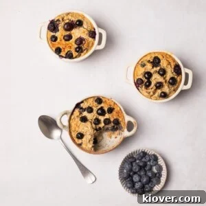 protein baked oats with bluberries.