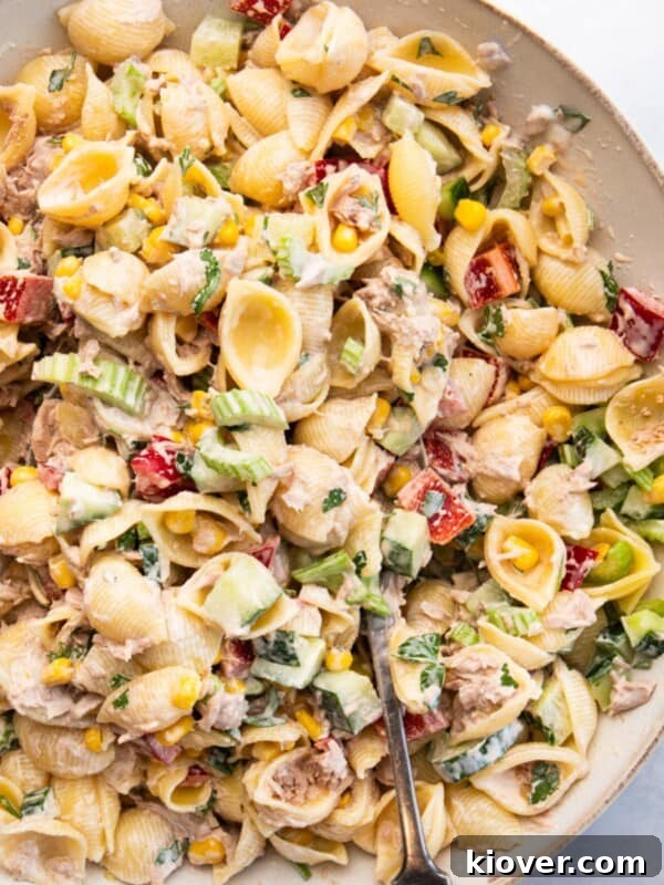 Zesty Prawn Salad with Lemon-Dill Dressing 12 tuna pasta salad with fresh vegetables.