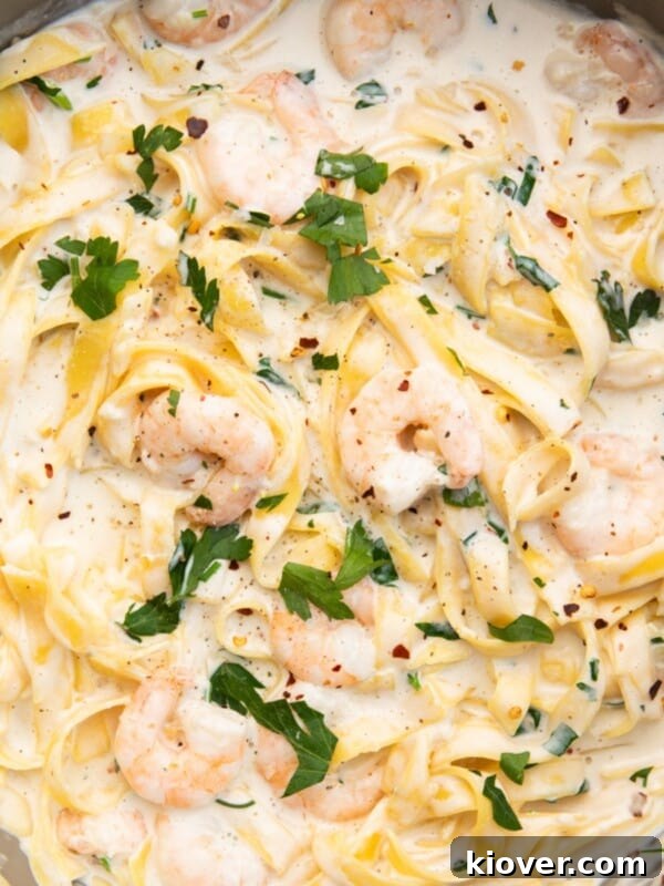 Zesty Prawn Salad with Lemon-Dill Dressing 9 prawn linguine in a pan.