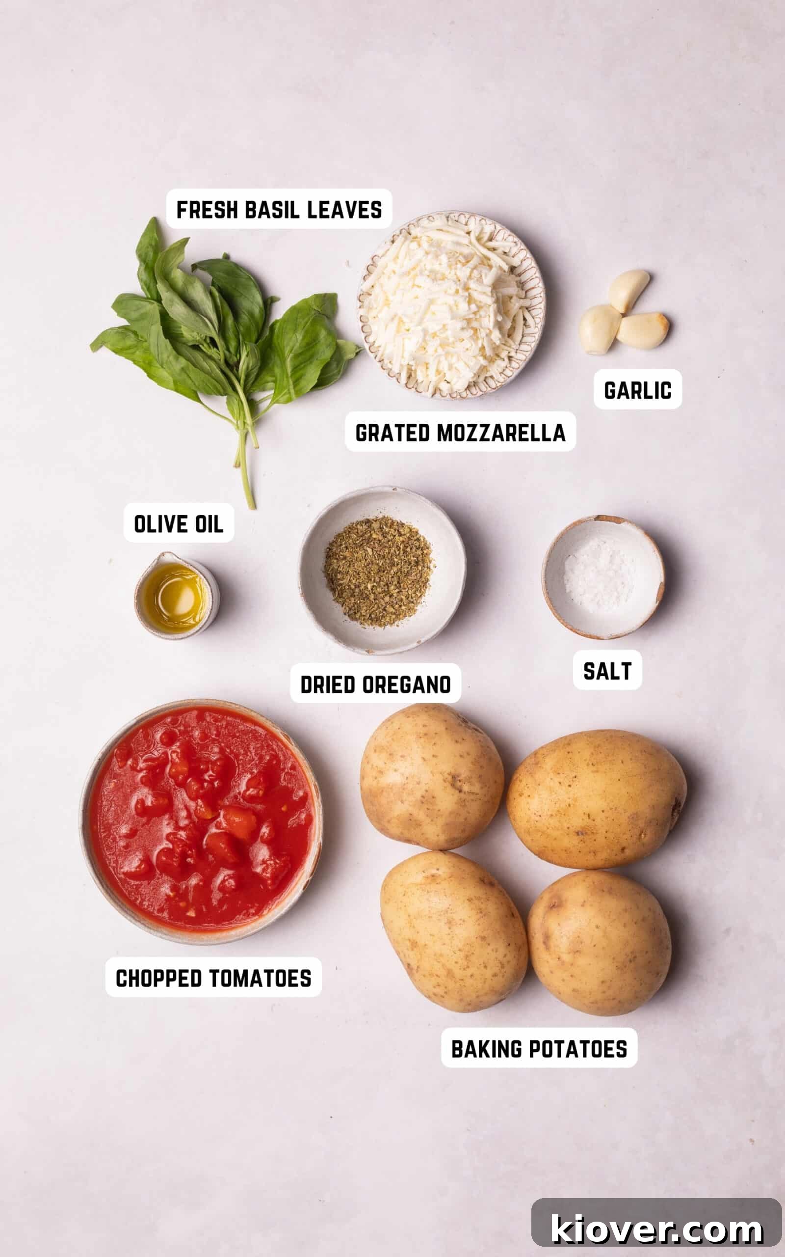 Ingredients to make Loaded Potato Skins.