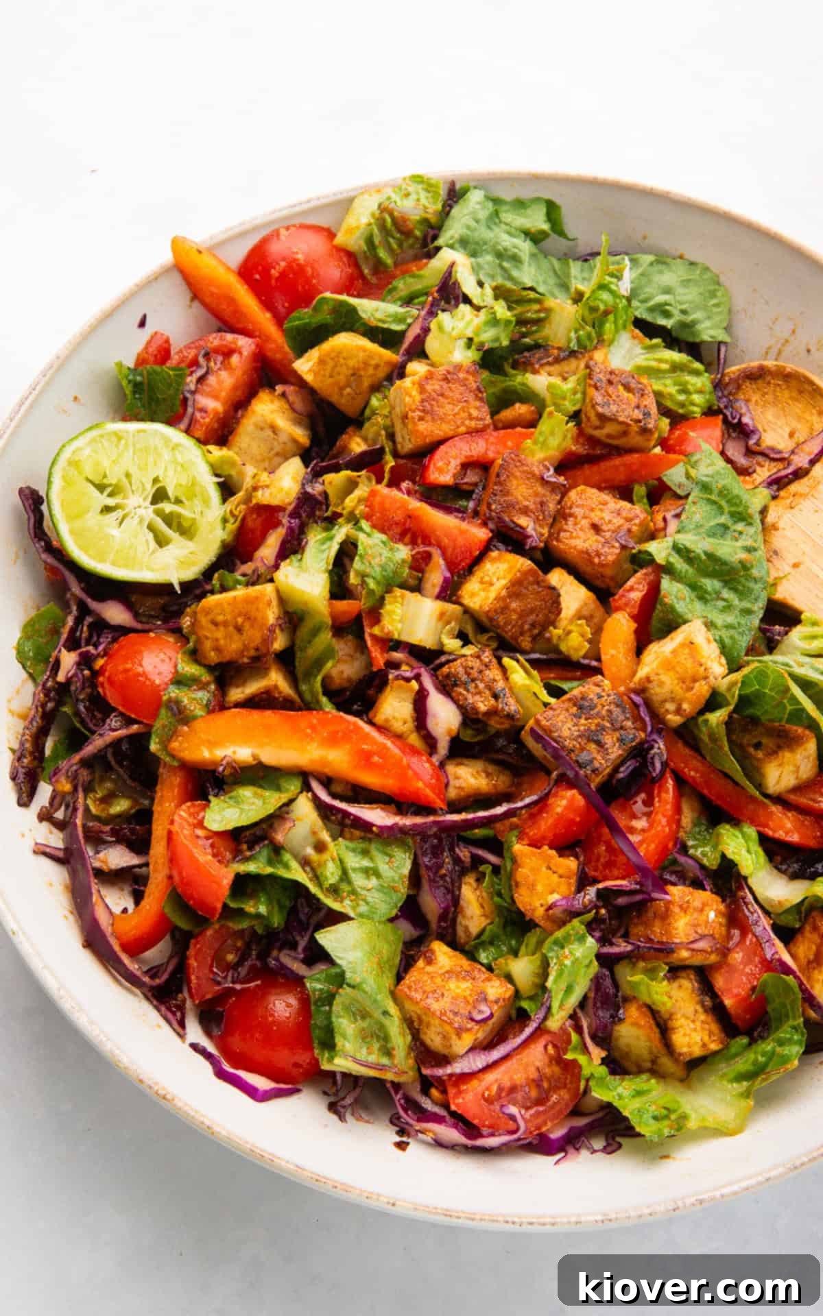 colourful salad with thai dressing.