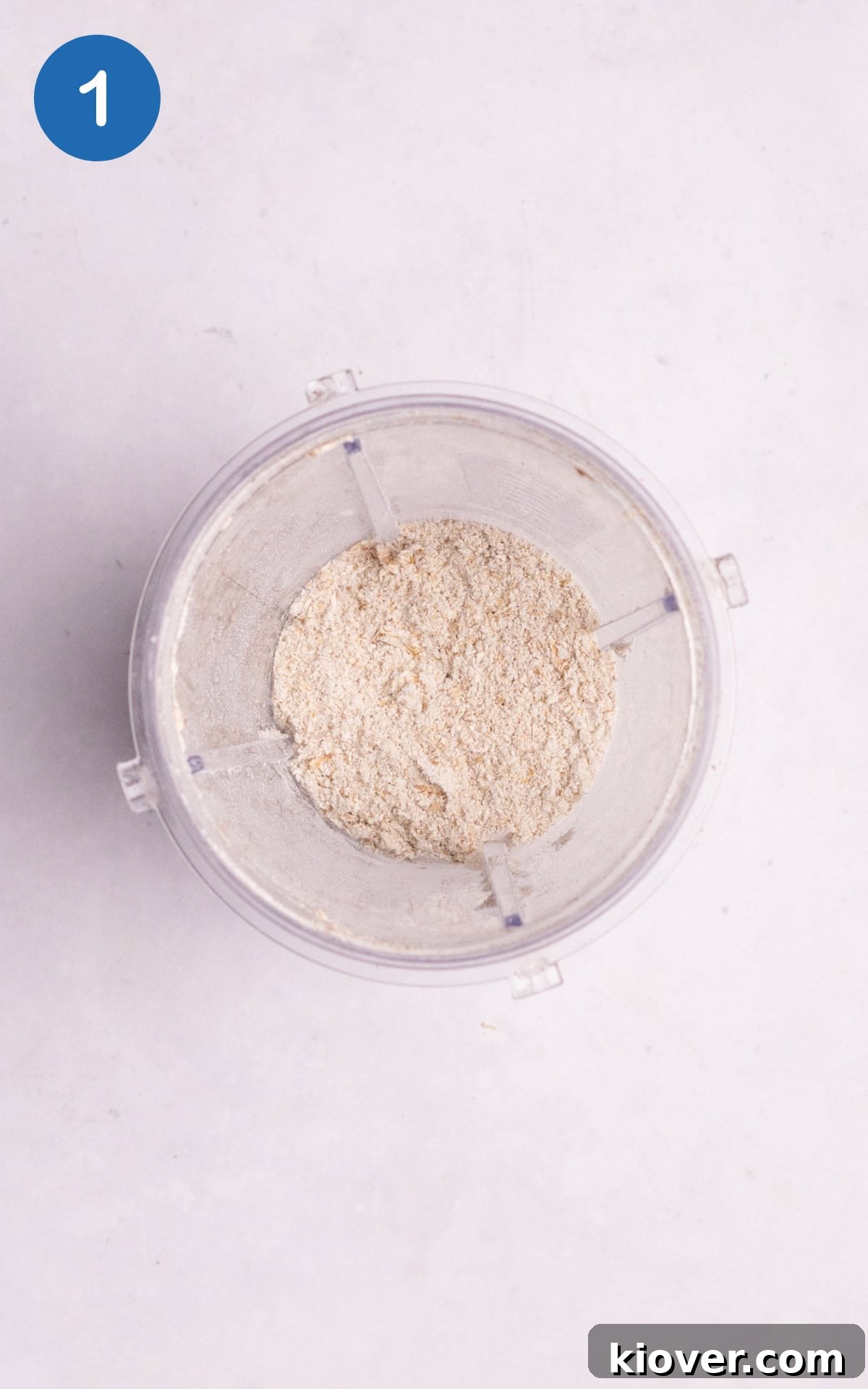 oats blended into flour in a blender.