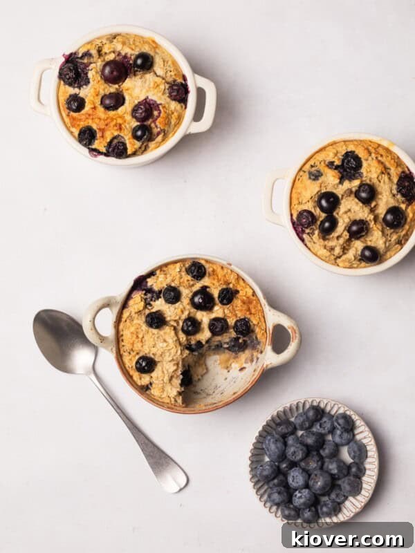 protein baked oats with bluberries.