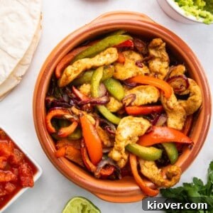Crispy Air Fryer Chicken Fajitas Recipe for Quick Weeknight Meals 13 Air Fryer Chicken Fajitas with vegetables.