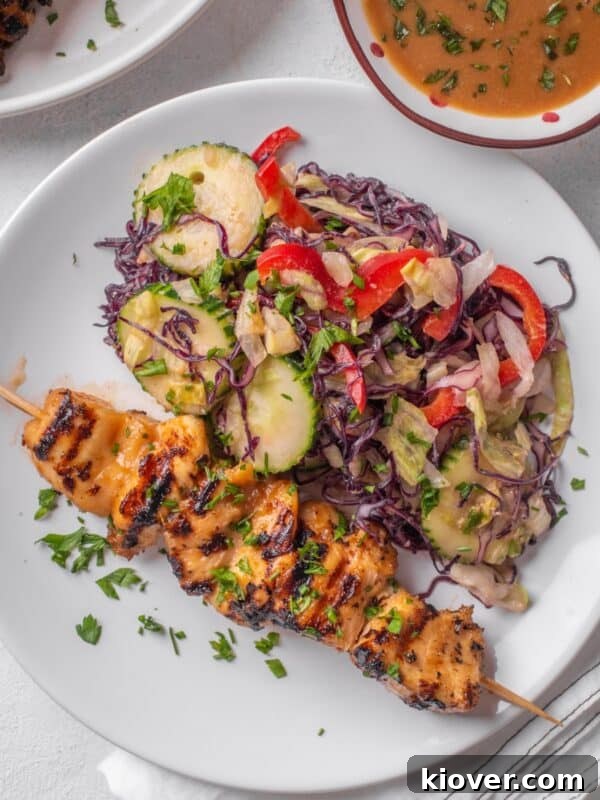 Crispy Air Fryer Chicken Fajitas Recipe for Quick Weeknight Meals 9 Chicken Satay Salad with peanut butter dressing.
