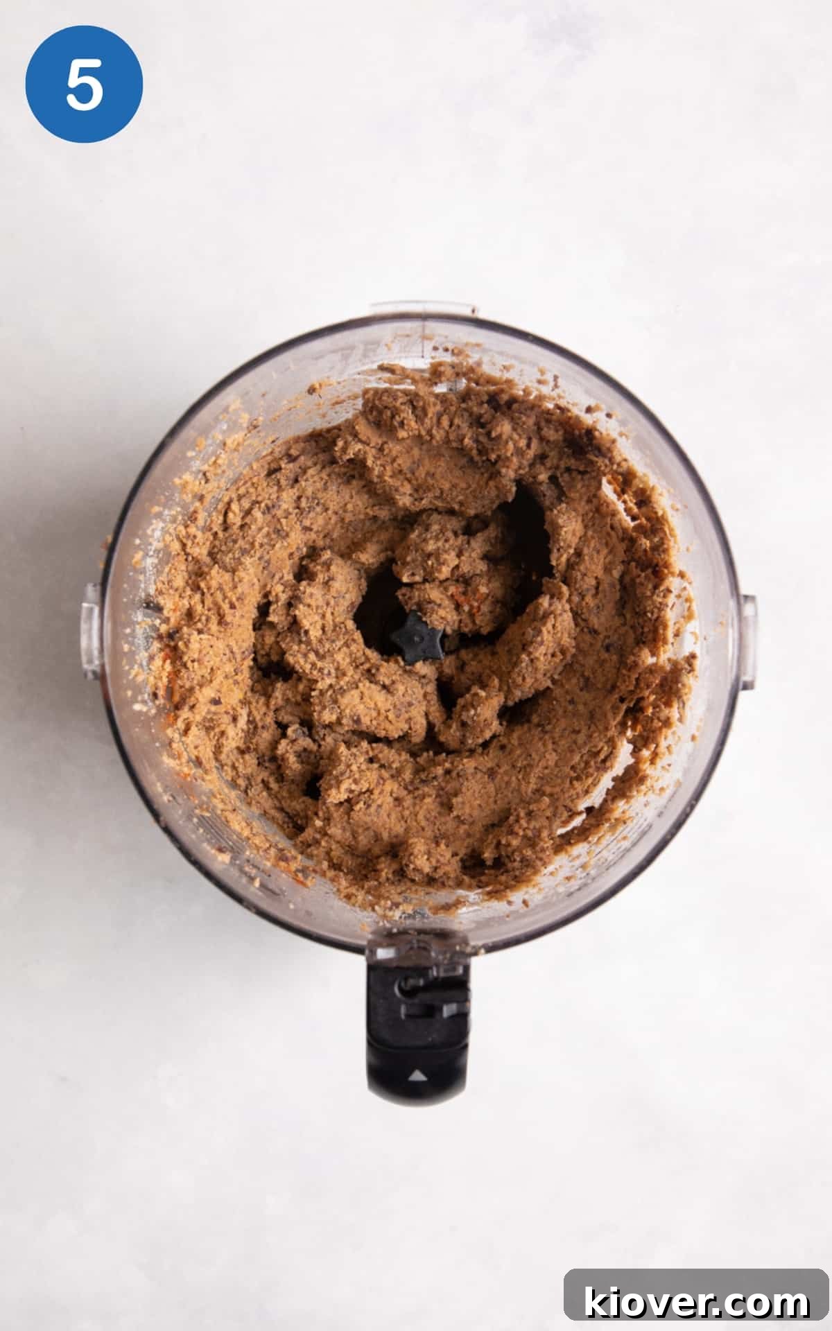 blended ingredients in a food processor.