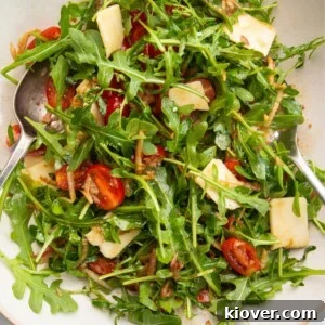 rocket salad with parmesan cheese.