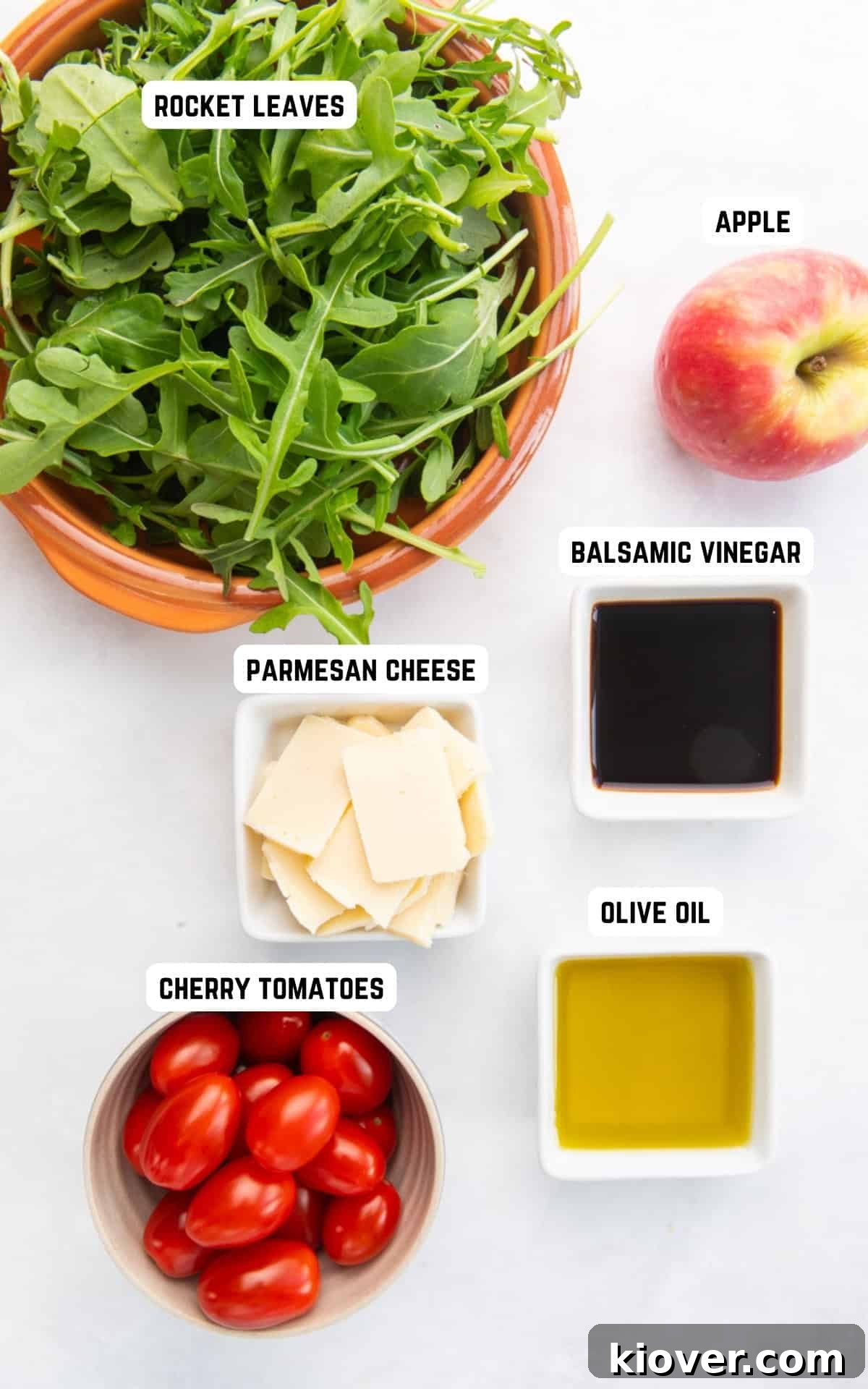 ingredients to make rocket salad.