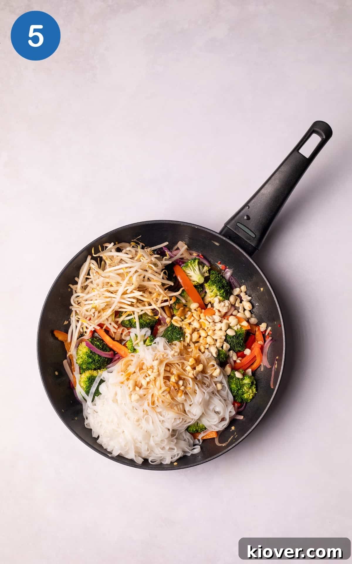Authentic Vegan Pad Thai Recipe: Flavorful Plant-Based Noodles 8 Ingredients for Vegan Pad Thai combined in a pan.