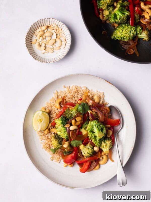 Creamy Salmon & Broccoli Pasta Recipe for Weeknight Dinners 10 Broccoli Stir Fry served on a plate with brown rice.