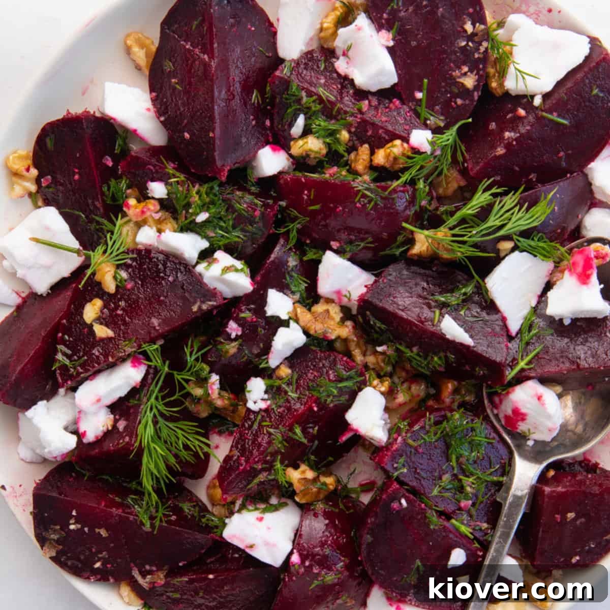 beetroot salad with feta cheese.
