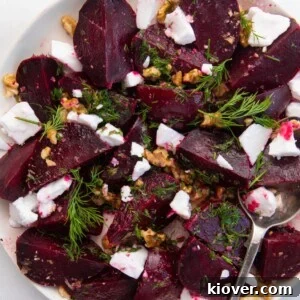 beetroot salad with feta cheese.