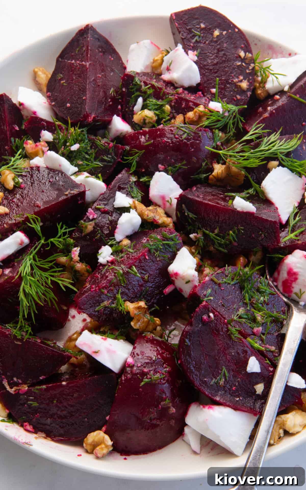 beetroot salad with fresh dill, walnuts and feta.