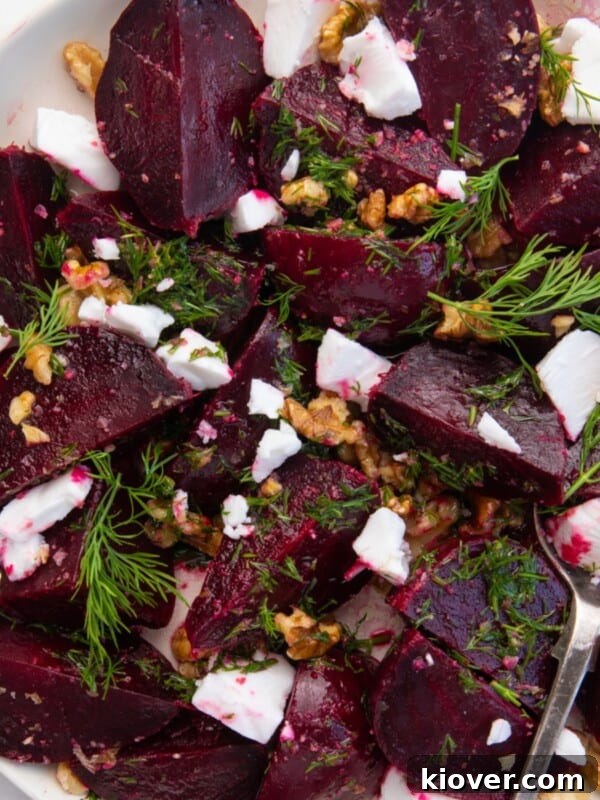 beetroot salad with feta cheese.