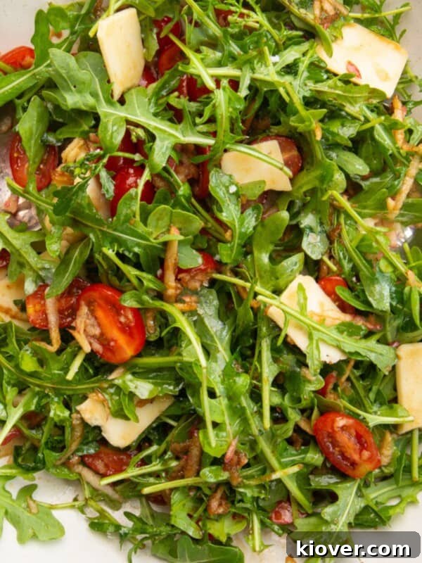 rocket salad with parmesan cheese.