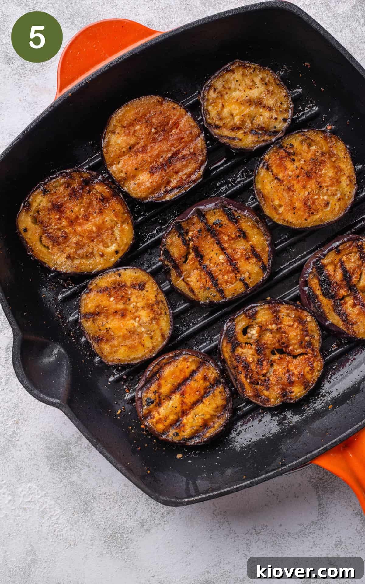 Smoky Roasted Eggplant Salad with Garlic and Herbs 8 grilling the aubergine slices until golden brown.