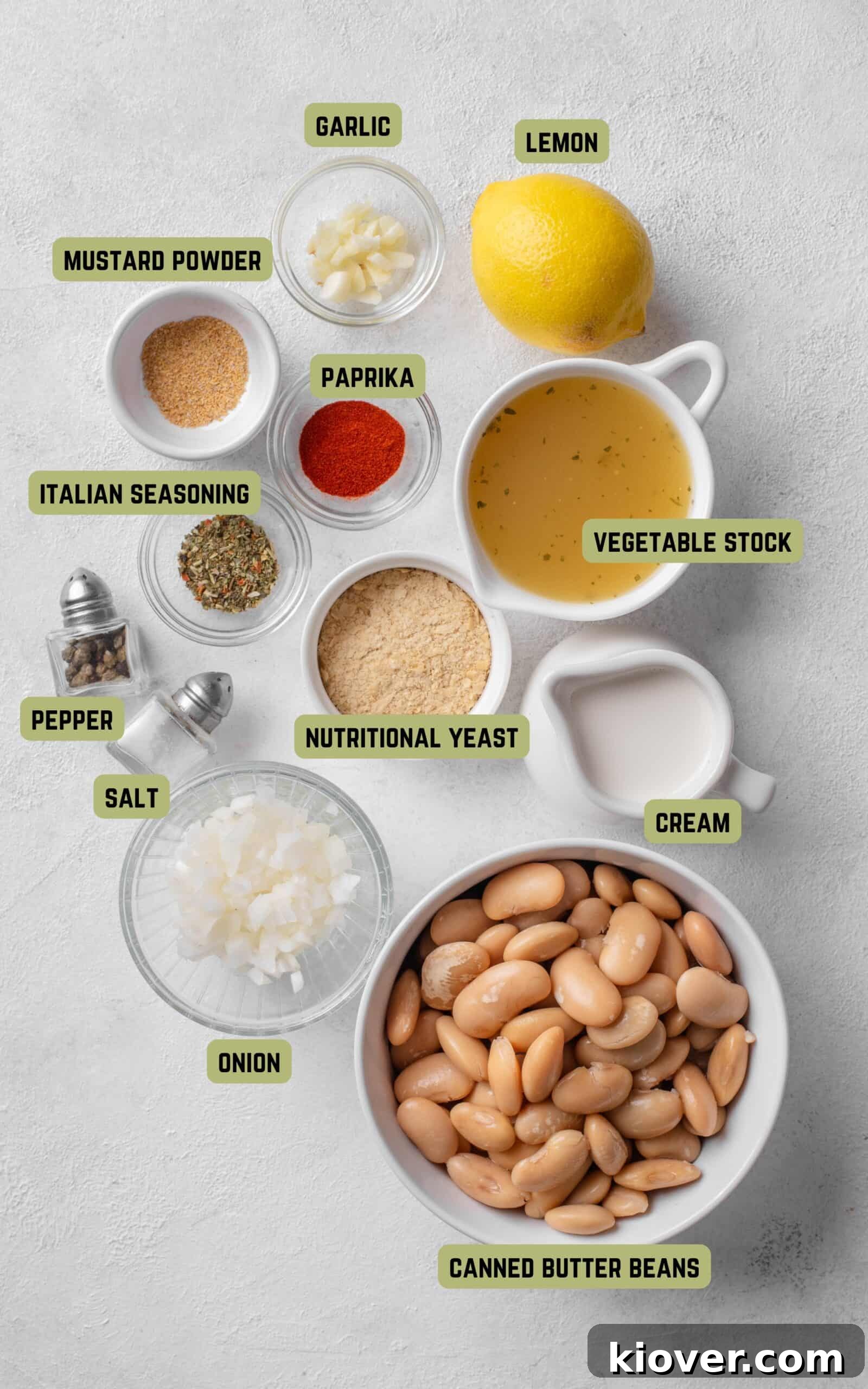 Creamy Butterbean Stew with Garlic and Herbs 3 Ingredients to make Creamy Butterbeans.