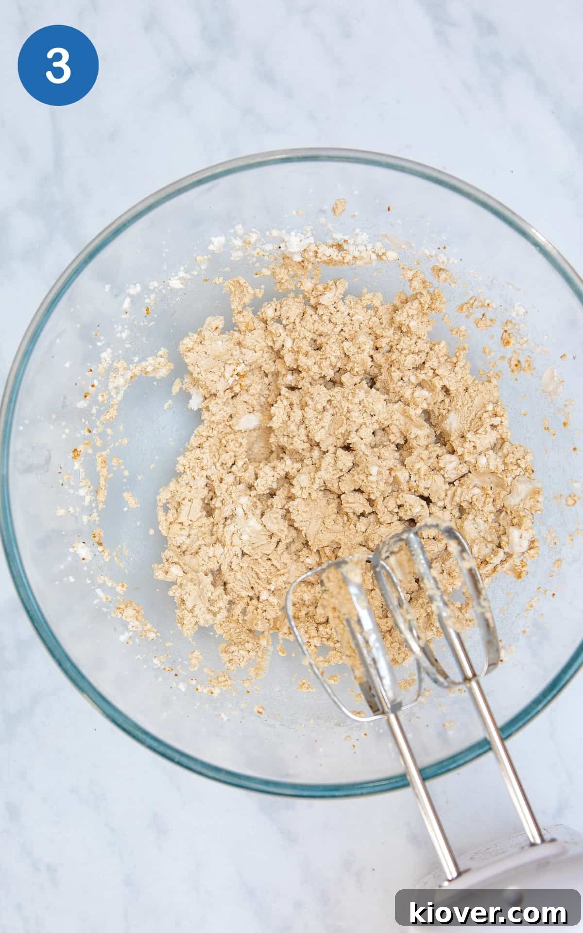 coconut icing in pyrex bowl.
