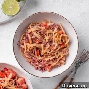 Cold Noodle Salad with peanut butter dressing.